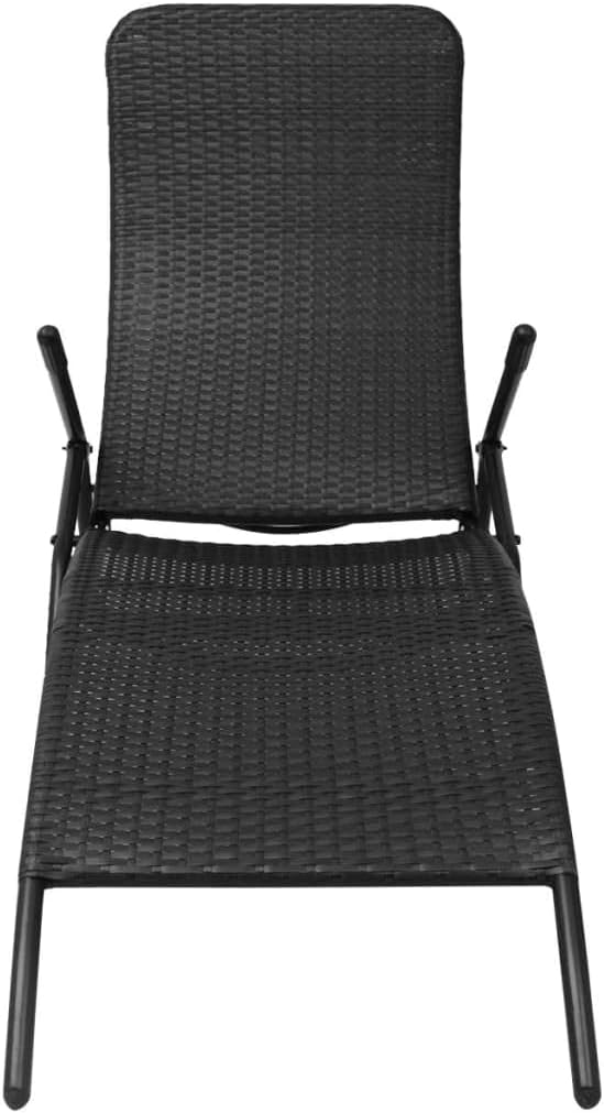 Folding Chaise Lounge Outdoor, 57.9"x24" All-Weather PE Rattan Recliner Chair, Lightweight Portable Patio Lounger - Photo 3
