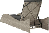 Light Gray Outdoor Chaise Lounge, 3-Pos Poly Rattan Chair, 31.8"x29.7"x11.3", Washable Cushion, Weather-Resistant Frame - Photo 7
