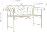 Love Seat Bench White Cast Iron Antique Designed Outdoor Patio Porch Home Garden Parks Backyard Pool - Photo 7