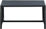 vidaXL Outdoor Coffee Table - Black Poly Rattan Garden Table - Maintenance-Free All-Weather Design - with Stable - Photo 4