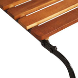36.6 lbs Rustic Brown Solid Acacia Wood Outdoor Chaise Lounge with 3-Position Reclining Backrest, Steel Frame - Photo 3
