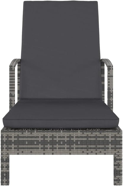 Sun Lounger Chaise Lounge,Lounge Chairs for Outside,Pool Lounge Chairs,Outdoor Chaise Lounge,Patio Lounge Chair,Outdoor Chaise,Pool Lounge Chair,with Armrests Poly Rattan Gray