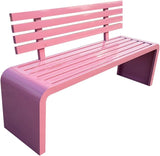 Pink Metal Garden Bench, Outdoor Patio Seating for Yard & Park, 660lb Capacity, Stylish Entryway Furniture - Photo 1