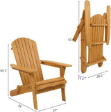 Outvita Wood Adirondack Chair, Folding Wooden Lounge Seating - Photo 3