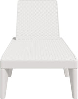 Adjustable White PP Sun Lounger 73.2L x 23.6W Modern Outdoor Chaise with Multi-Position Backrest Lightweight Poolside - Photo 4