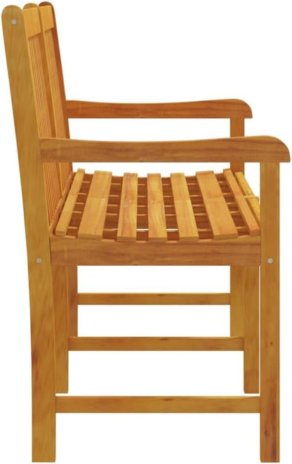 Garden Bench Natural Brown Solid Acacia Wood Large Durable Patio Bench Outdoor Seating Backyard Bench Porch Bench for Deck Outdoor Courtyard Yard