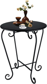 Small Patio Side Table, Round Metal Side Table, Weather Resistant Anti-Rust Outdoor Side Tables - Photo 1