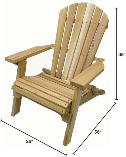 Folding Natural Cedar Adirondack Chair, Amish Crafted