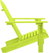 Solid Fir Wood Green Adirondack Chair Outdoor Patio Furniture with Sturdy Frame Comfortable Seating for Garden Backyard - Photo 4