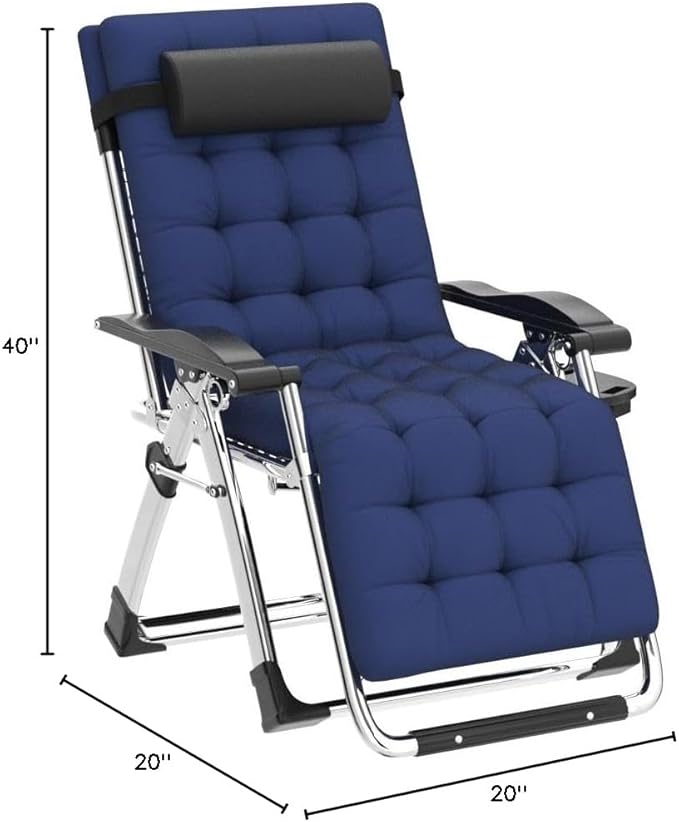 Slsy Zero Gravity Chair Oversized XL, Reclining Lounge Chair with Removable Cushion & Tray for Indoor and Outdoor - Photo 3