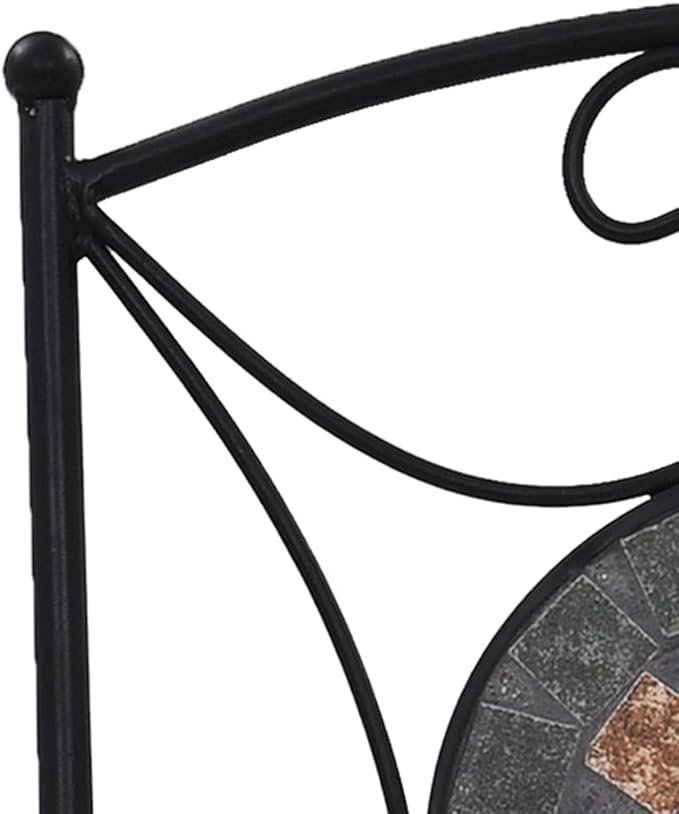Mosaic Bistro Chairs 2 pcs Orange/Gray Patio Chairs Outdoor Furniture Outdoor Chairs Suitable for Gardens, Pools and Balconies.