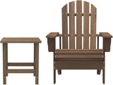 Outdoor Adirondack Chair with Side Table, Solid Fir Wood Patio Lounge Chair for Garden, Deck, and Backyard - Photo 2