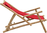 Deck Chair Bamboo and Canvas, Outdoor Patio Furniture, Balcony Chairs, Lounge Chairs, Beach Lounge Chair Outdoor - Photo 5
