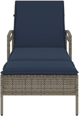 Outdoor Chaise Lounge with Cushion, 24.8 x 78.7 x 31.9 Gray PE Rattan Adjustable Poolside Sun Lounger for Patio, Balcony - Photo 5
