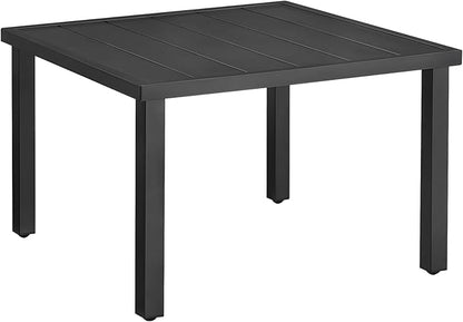 ONBRILL Small Outdoor Coffee Table, 28 Inch Square Patio Coffee Table, Metal Coffee Table for Porch, Backyard, Poolside, Balcony - Black