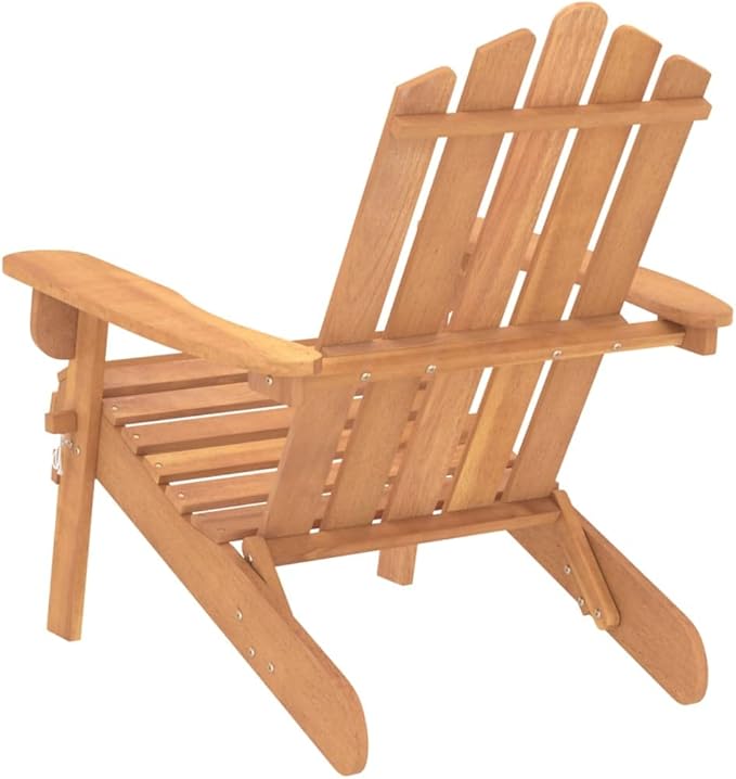 Solid Acacia Wood Adirondack Chair Outdoor Patio Furniture Foldable Lounge Chair for Garden Beach Poolside Relaxation - Photo 6