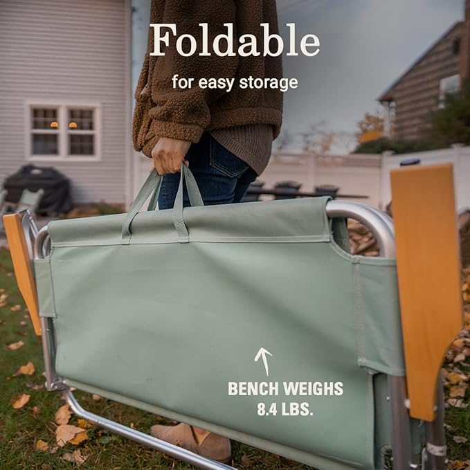 Coleman Living Collection Premium Outdoor Bench, Lightweight Folding Bench Seats 2 People, Supports up to 450lbs - Photo 5