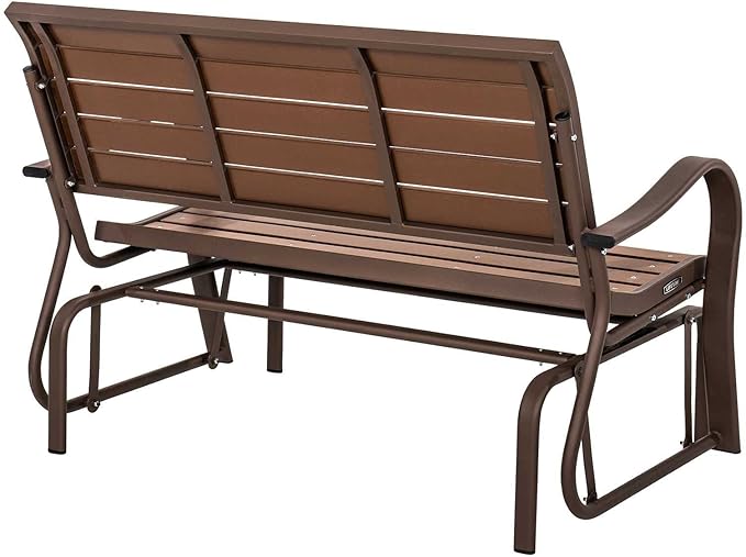 LIFETIME 60290 Wood Alternative Glider Bench, Mocha Brown