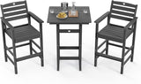 3-Piece HDPE Outdoor Bar, Outdoor Bar Stools and Outdoor Bar Table with Heart Cutout Design - Photo 8