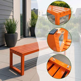 Patio Benches for Outdoors Metal Garden Bench 39" 47" 59" 71" Porch Furniture 2-4 Seating Without Backrest Weatherproof - Photo 4
