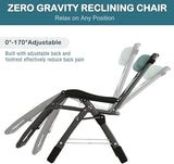 NAIZEA Padded Zero Gravity Chair, Cooling Fabric Folding Outdoor Lounge Chairs - Photo 6