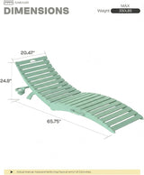 Pre-Assembled Folding in-Pool Lounge Chair, HDPE Outdoor Chaise Lounge with Cup Holder, Pool Lounge Chair for Poolside - Photo 2