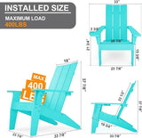 MXIMU Adirondack Chair Set of 8: Modern Adirondack Chairs Fire Pit Chairs Plastic Outdoor Chairs for Lawn Backyard Deck - Photo 2