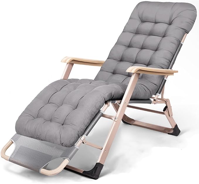 Chair Reclining Lounge Chair Patio Chairs,w/Removable Cushion & Headrest,Reclining Camping Chair w/Upgraded Lock,Large Cup Holder and Footrest,Reclining Patio Chairs Recliner for Indoor Outdoor