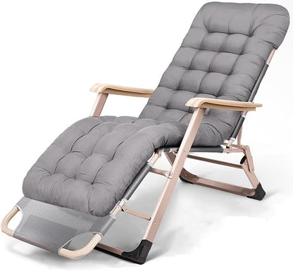 Chair Reclining Lounge Chair Patio Chairs,w/Removable Cushion & Headrest,Reclining Camping Chair w/Upgraded Lock,Large Cup Holder and Footrest,Reclining Patio Chairs Recliner for Indoor Outdoor