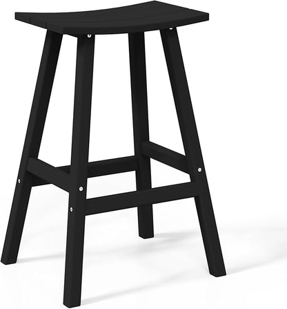 WestinTrends Malibu Malibu 29 Inch High Backless Seat Bar Stools (Set of 3), Black