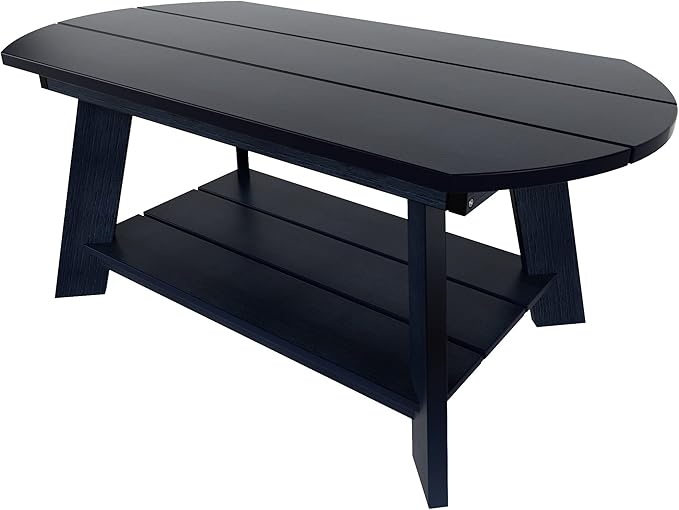 WestinTrends Tuscany Outdoor Coffee Table, All Weather HIPS 2 Tier Patio Adirondack Coffee Table, Navy
