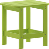 Flash Furniture Charlestown Tiered Commercial Poly Resin Adirondack Side Table - Lime Green - All-Weather - Photo 1