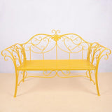 52" Patio Garden Bench, Outdoor Retro Park Benches, Metal Bench Chair 2 Seaters with Backrest and Armrest, for Yard - Photo 1