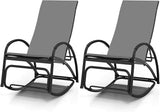 Giantex 2-in-1 Outdoor Rocking Chairs of 2, Convertible Lounge Chair with 4-Position Adjustable Backrest - Photo 1