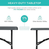 Best Choice Products 8ft Plastic Folding Table, Indoor Outdoor Heavy Duty Portable w/Handle, Lock for Picnic, Party - Photo 3