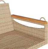 Beige Poly Rattan Swing Bench for Patio and Garden, 2-Person Outdoor Seating with UV-Resistant Durable Frame - Photo 8