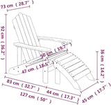 Anthracite HDPE Steel Contemporary Garden Adirondack Chair Set with Matte Finish for Outdoor Patio and Balcony - Photo 2