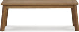 Signature Design by Ashley Janiyah Casual Outdoor Dining Bench, Light Brown - Photo 8