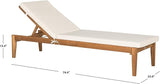 SAFAVIEH Outdoor Collection Montclair Natural Solid Wood/Beige Cushion Adjustable Chaise Lounge Chair (PAT6731A) - Photo 3
