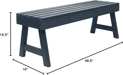 Highwood Weatherly Backless Bench, 4-Feet, Federal Blue