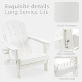 4 Chairs & 2 Tables Folding Adirondack Chair Set with Table – HDPE Weatherproof Outdoor Patio Chairs with Reclining - Photo 4