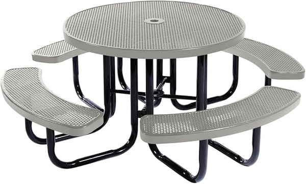 COATEDOUTDOORFURNITURE Heavy-Duty Portable Outdoor Picnic Table with Umbrella Hole - Photo 1