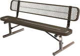 COATEDOUTDOORFURNITURE Heavy-Duty Portable Outdoor Bench Thermoplastic Coated, Expanded Metal, Commercial-Grade Seating - Photo 1