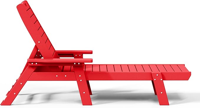 WestinTrends Malibu Poly Reclining Chaise Lounge (Set of 2) Red - Photo 8