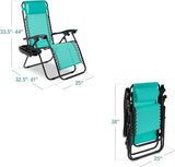 Best Choice Products Set of 2 Adjustable Steel Mesh Zero Gravity Lounge Chair Recliners w/Pillows and Cup Holder Trays - Photo 3