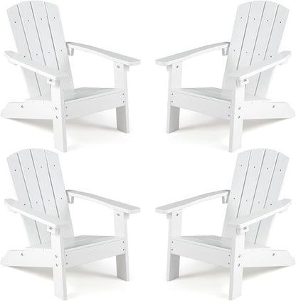 Giantex Kids Adirondack Chair, All-Weather HIPS Children's Outdoor Chair w/Ergonomic Design, Toddler Lawn Chairs for Age 3-8, Kids Beach Chair for Garden Patio Backyard (4,White)