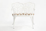 Patio Garden Bench Metal Park Bench Cast Aluminum Outdoor Furniture with Floral Rose for Patio, Park, Lawn - Photo 6