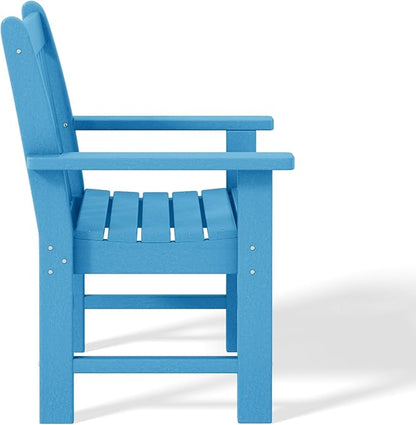 WestinTrends Malibu Outdoor Patio HDPE Adirondack Dining Arm Chair, Pacific Blue