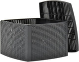 Side Table, Garden Table, Weather Resistant, with Convenient Storage Area for Refreshments, with an Attractive, Flat - Photo 4
