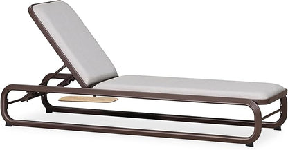 PURPLE LEAF Patio 4 Pieces Chaise Lounges Chairs Tanning Outdoor for Patio Poolside Balcony Slide-Out Side Table with Cushion Adjustable Backrest Coffee